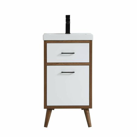 CONVENIENCE CONCEPTS 18 in. Bathroom Vanity in Matte White - 18.11 x 33.46 x 15.16 in. HI3485651